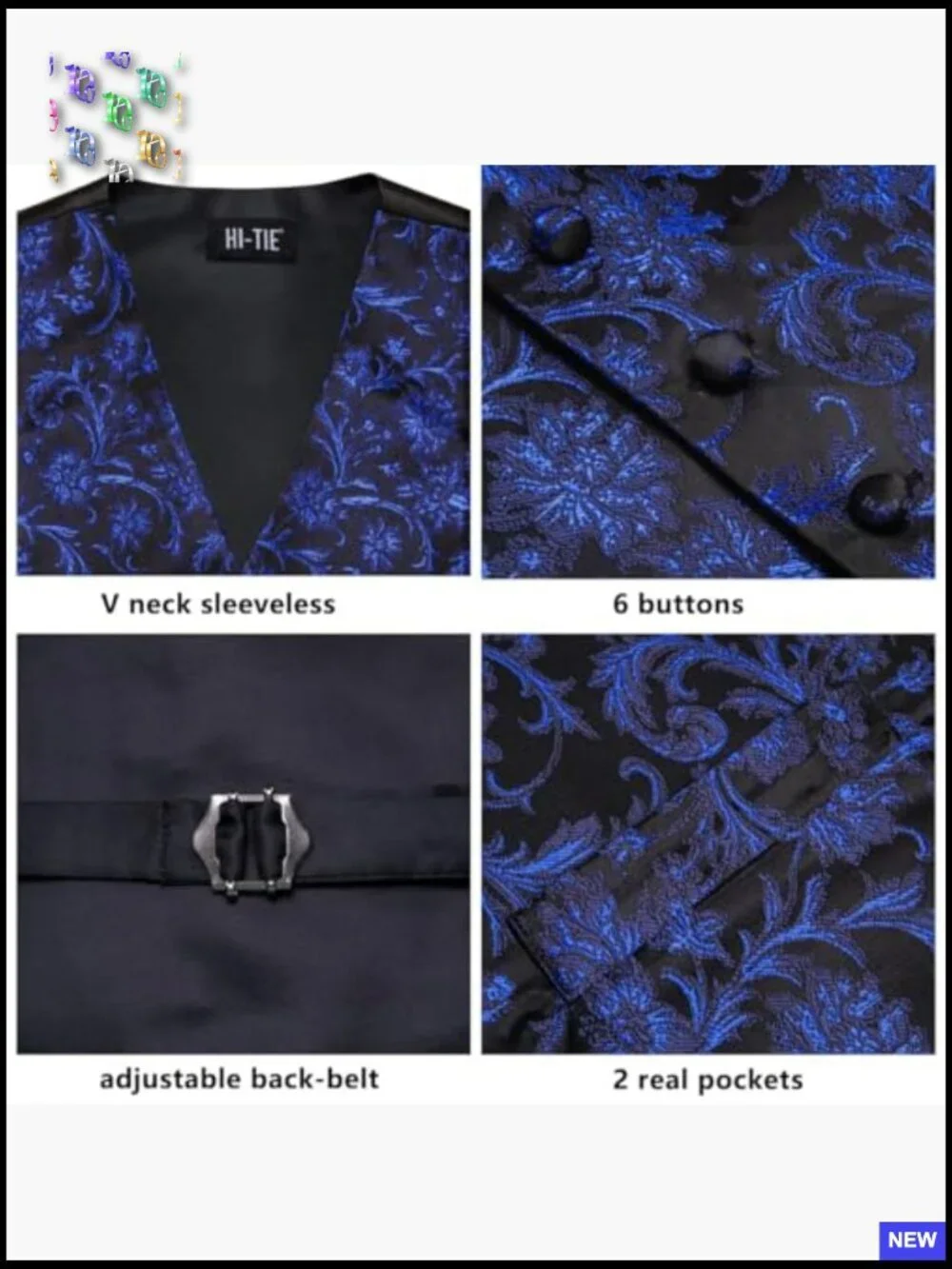 Silk Suit Vest Set Elegant Formal Tuxedo Wedding Party Accessories 8PCS